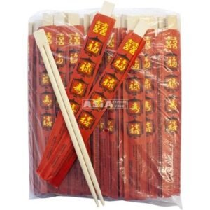 Chopsticks Bamboo Red Wrap 23 cm 10 X 100 PCS